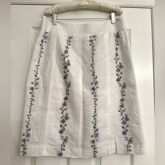 🌸3 for $20🌸 Style & Co 100% Linen Floral A-line Skirt Women’s Sz 10 Lined Career - Picture 1 of 6